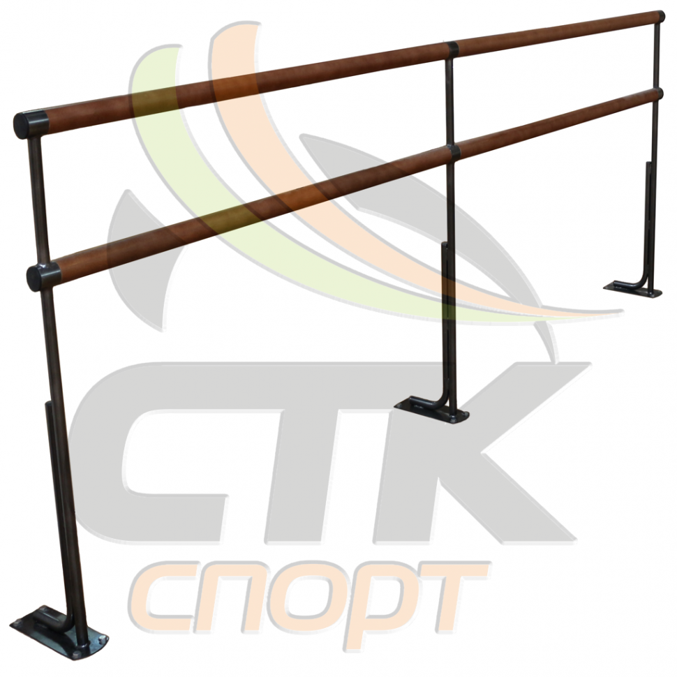 Хореографический станок двухрядный (напольный) деревянный (длина 2 м)