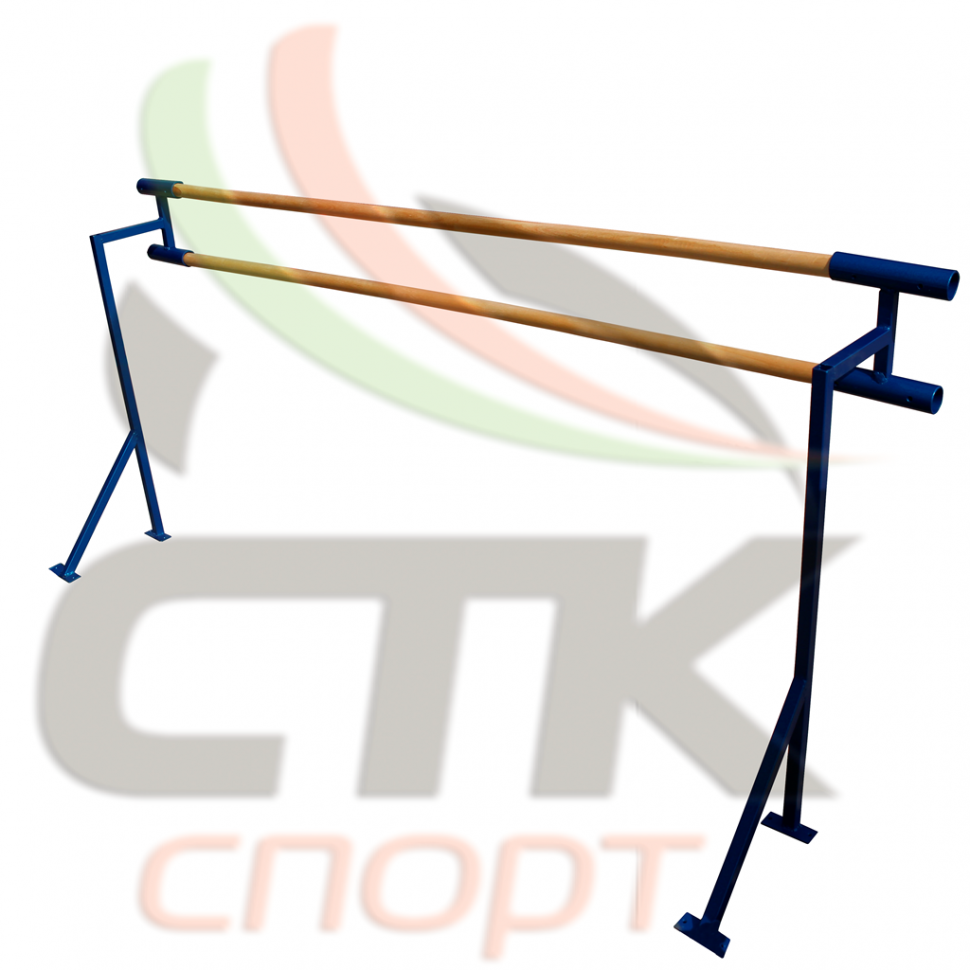 Хореографический станок двухрядный (напольный) деревянный (длина 2 м)