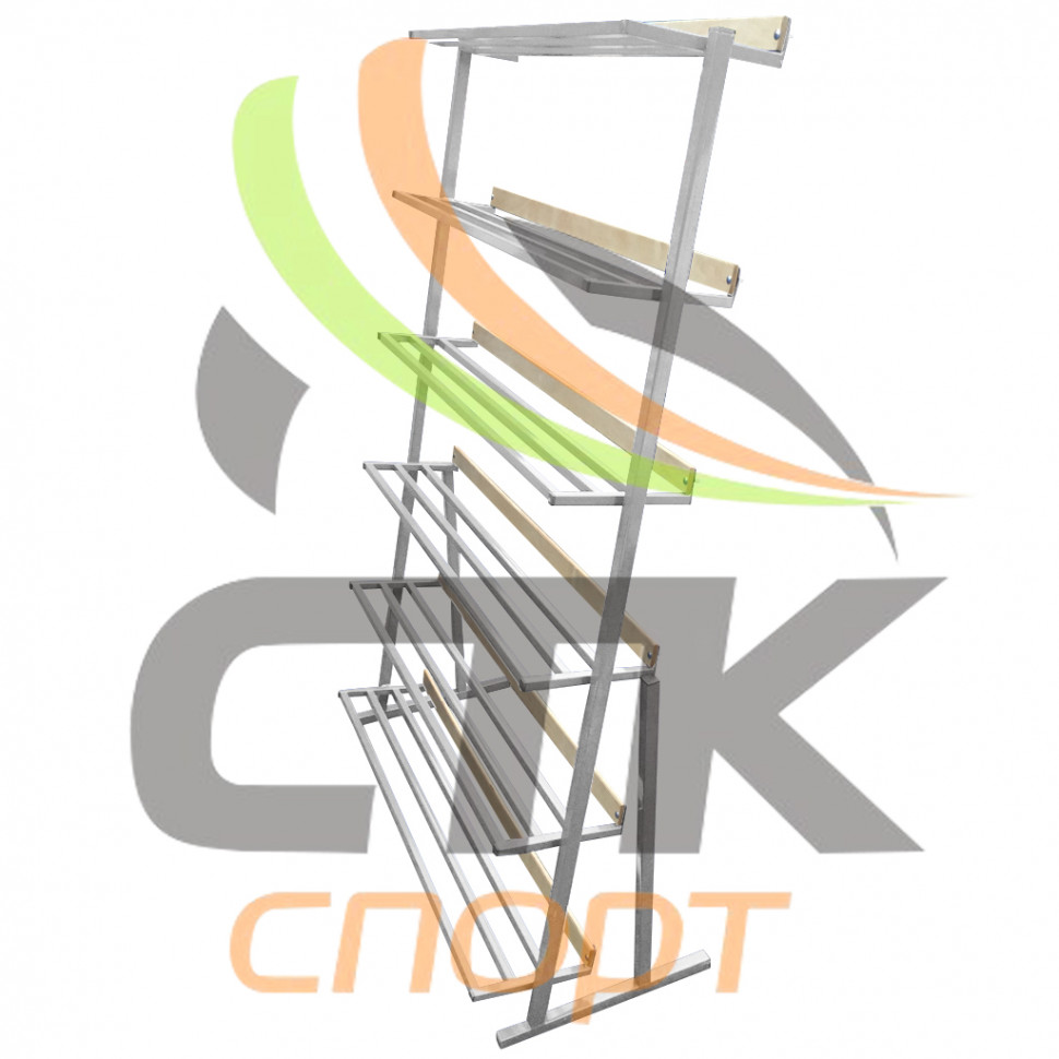 Стойка-стеллаж для хранения лыжных ботинок, 6 полок