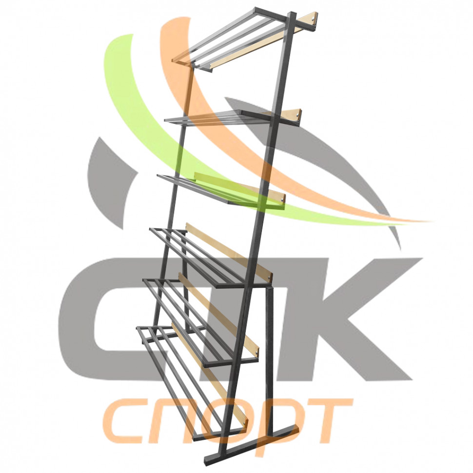 Стойка-стеллаж для хранения лыжных ботинок, 6 полок