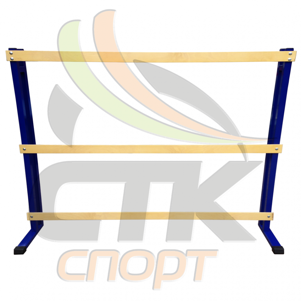 Стойка для лыж на 10 пар, пристенная  с крючками