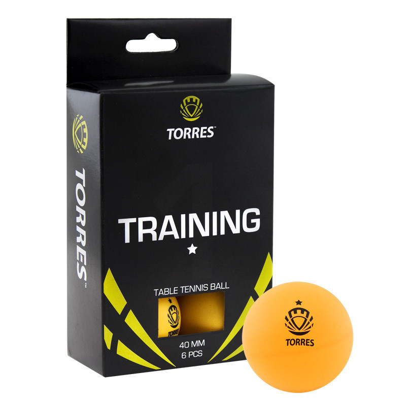 Мяч для настольного тенниса TORRES Training 1* (Оранжевый, белый 6 шт)