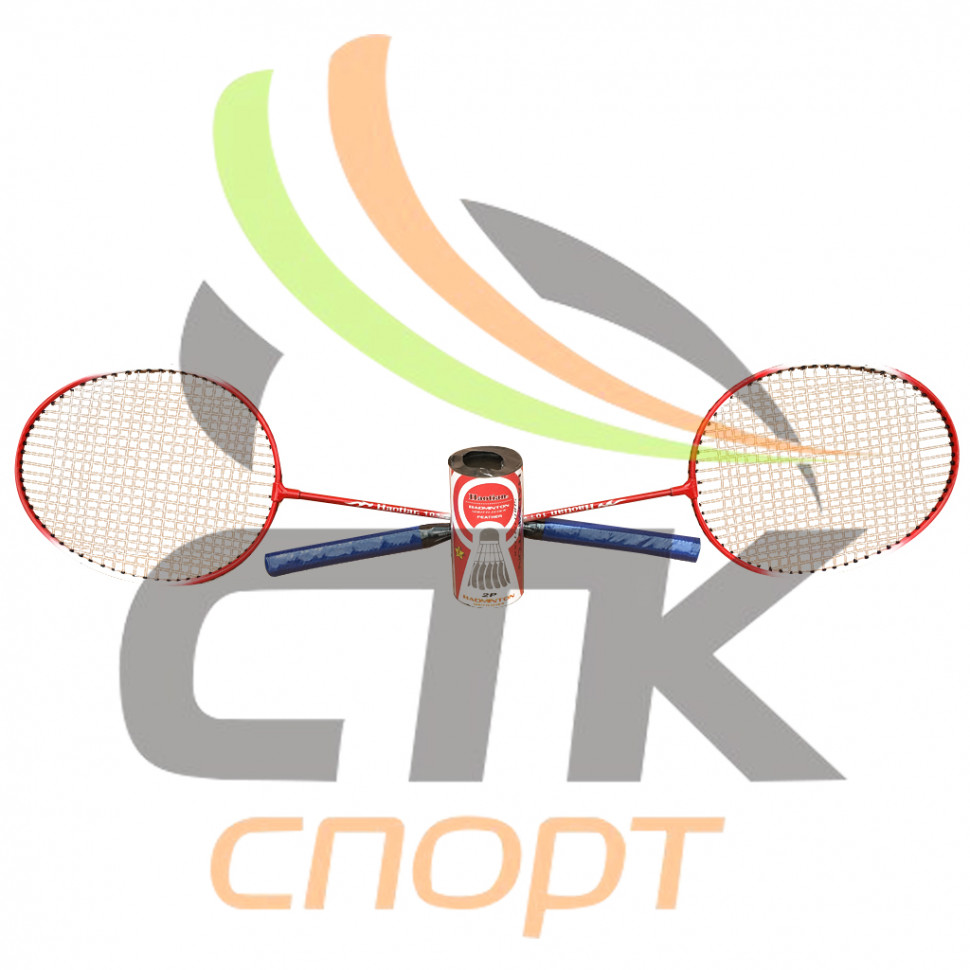 Набор для бадминтона 2 ракетки и 3 волана в чехле на молнии