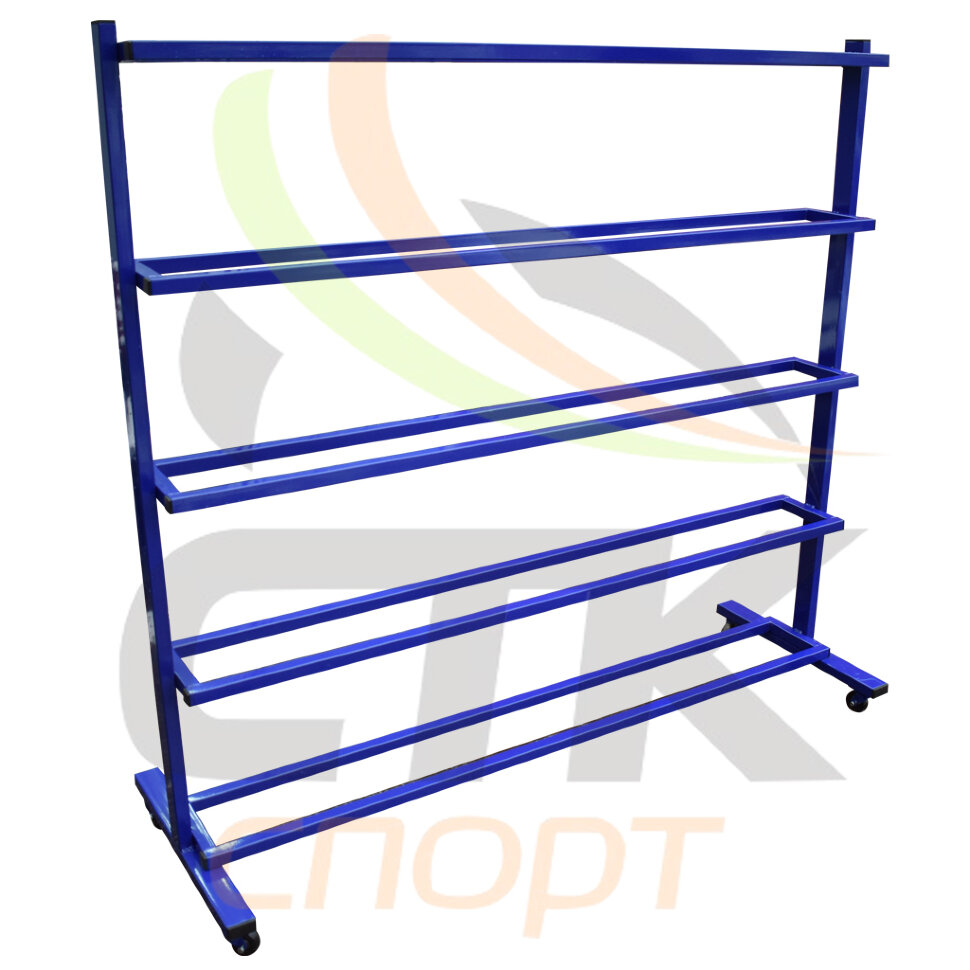 Стойка для медболов и мячей, 5 полок, на колесиках
