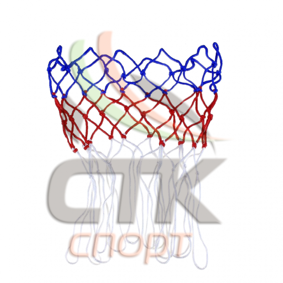 Сетка баскетбольная трехцветная нить 5мм
