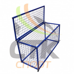 Тележка из металлической сетки для хранения мячей и спортинвентаря на колесиках