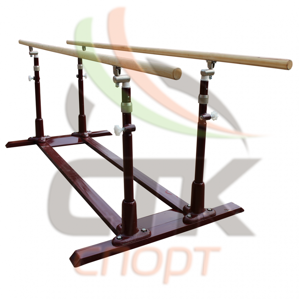 Брусья гимнастические мужские с параллельными  жердями и чугунной тумбой